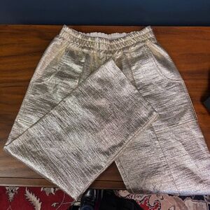 NWT Nikki Chasin Metallic Wide Leg Pants | Size XS